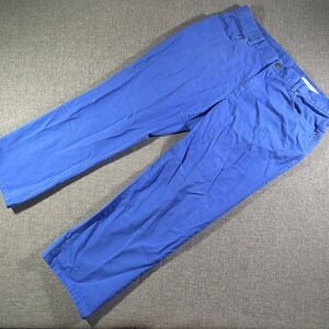 Peter Manning Blue Cotton Five Eight New York Relaxed Fit Pants Men's 34W 27L